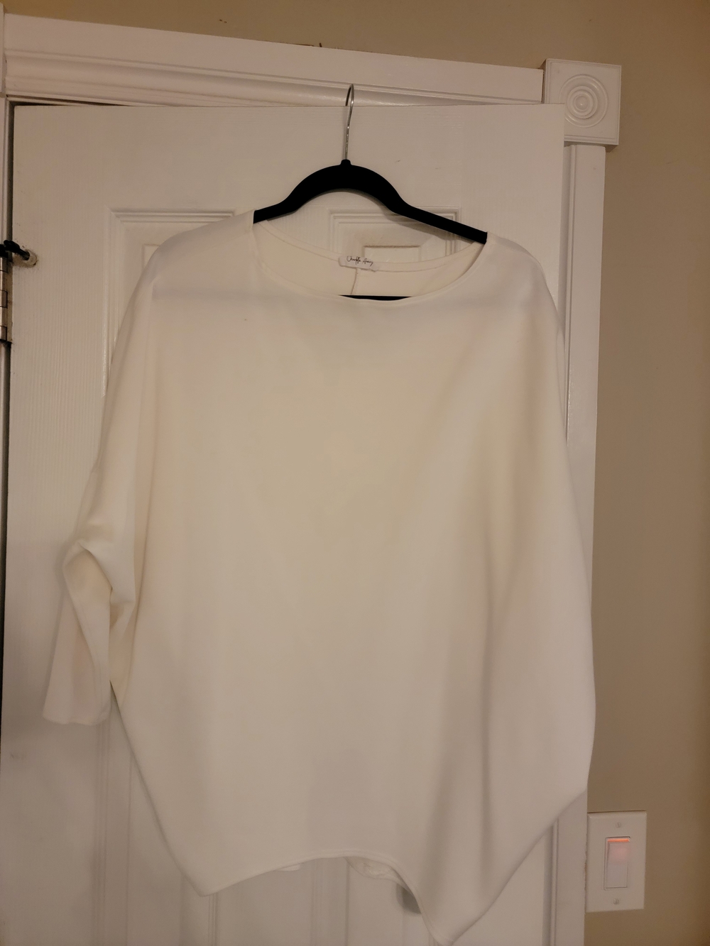 Boatneck Light Ivory-white Women's Tunic Top